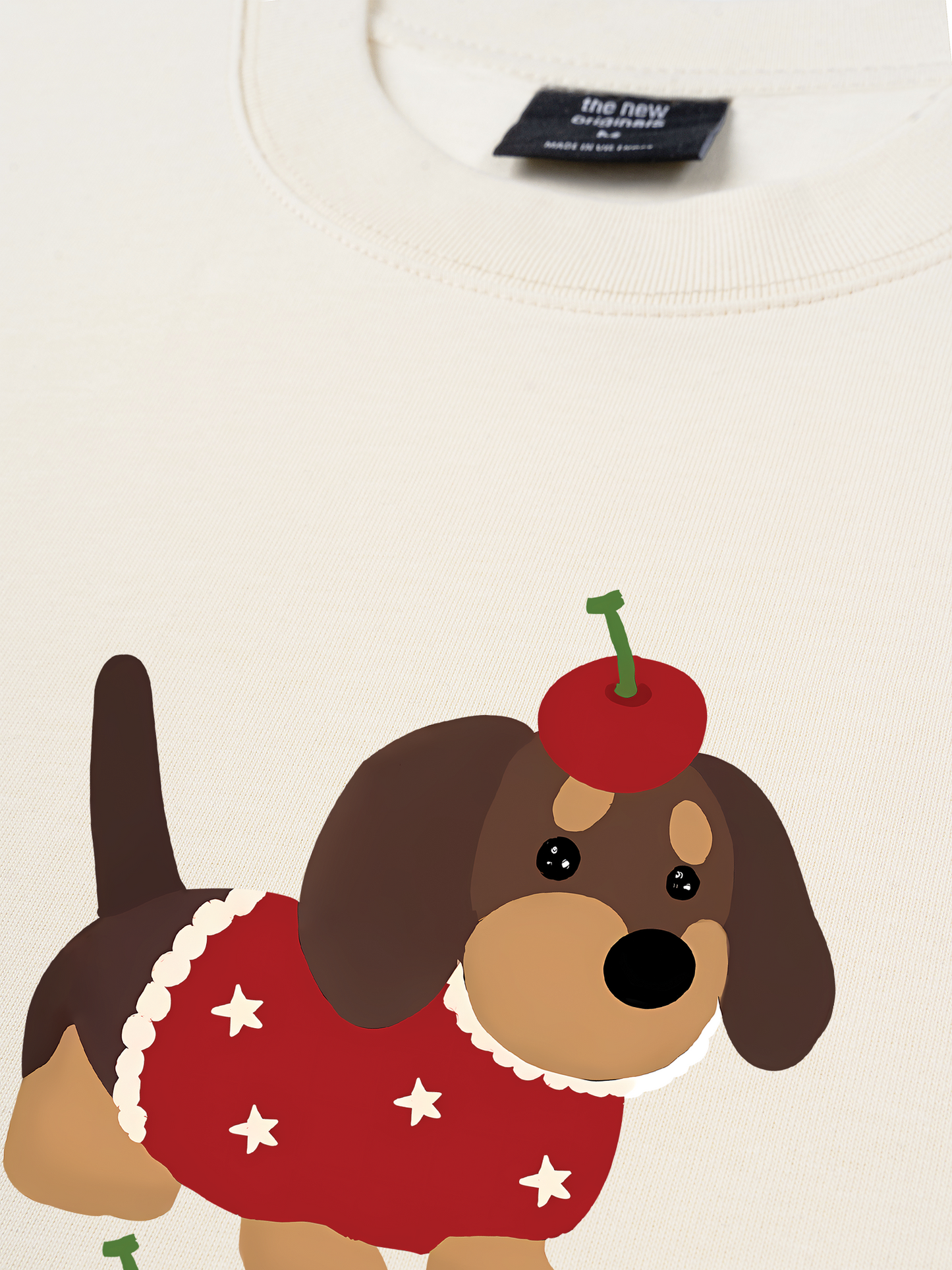 Áo Thun Relaxed Fit Animal Cute Puppy With Cherry