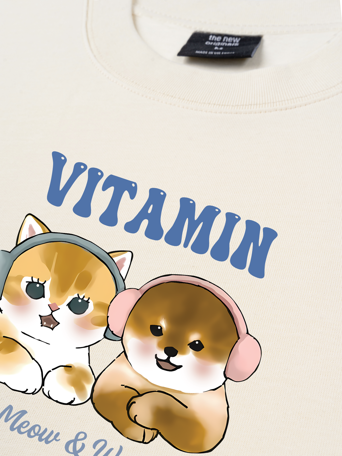 Áo Thun Relaxed Fit Vitamin Meow And Woof