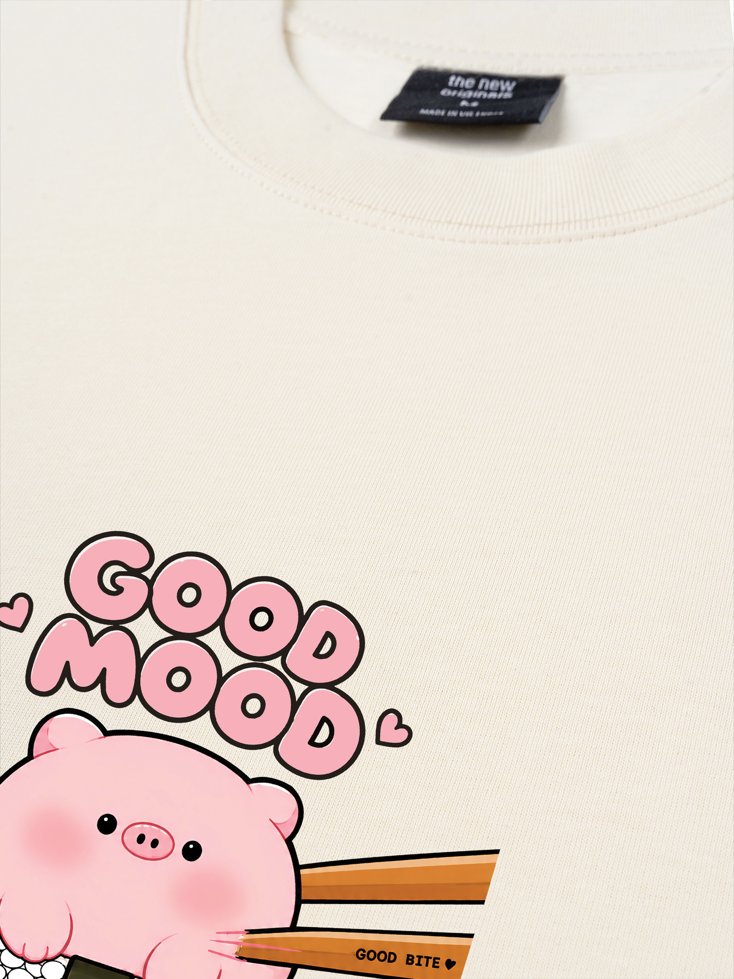 Áo Thun Relaxed Fit Good Mood Sushi Pig