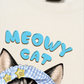 Áo Thun Relaxed Fit Blue Plaid Meowy Cat