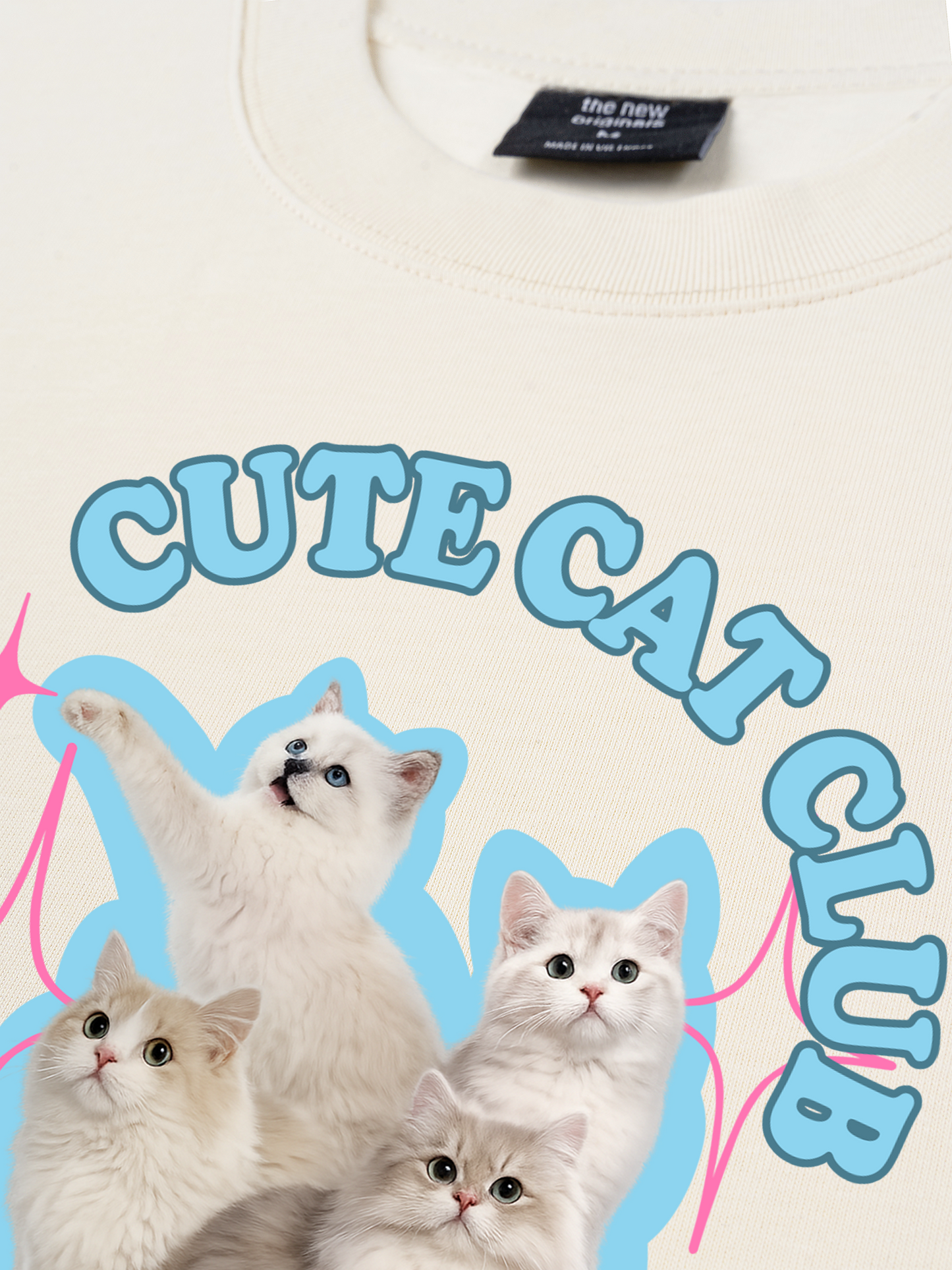 Áo Thun Relaxed Fit Daily Cuties Cute Cat Club