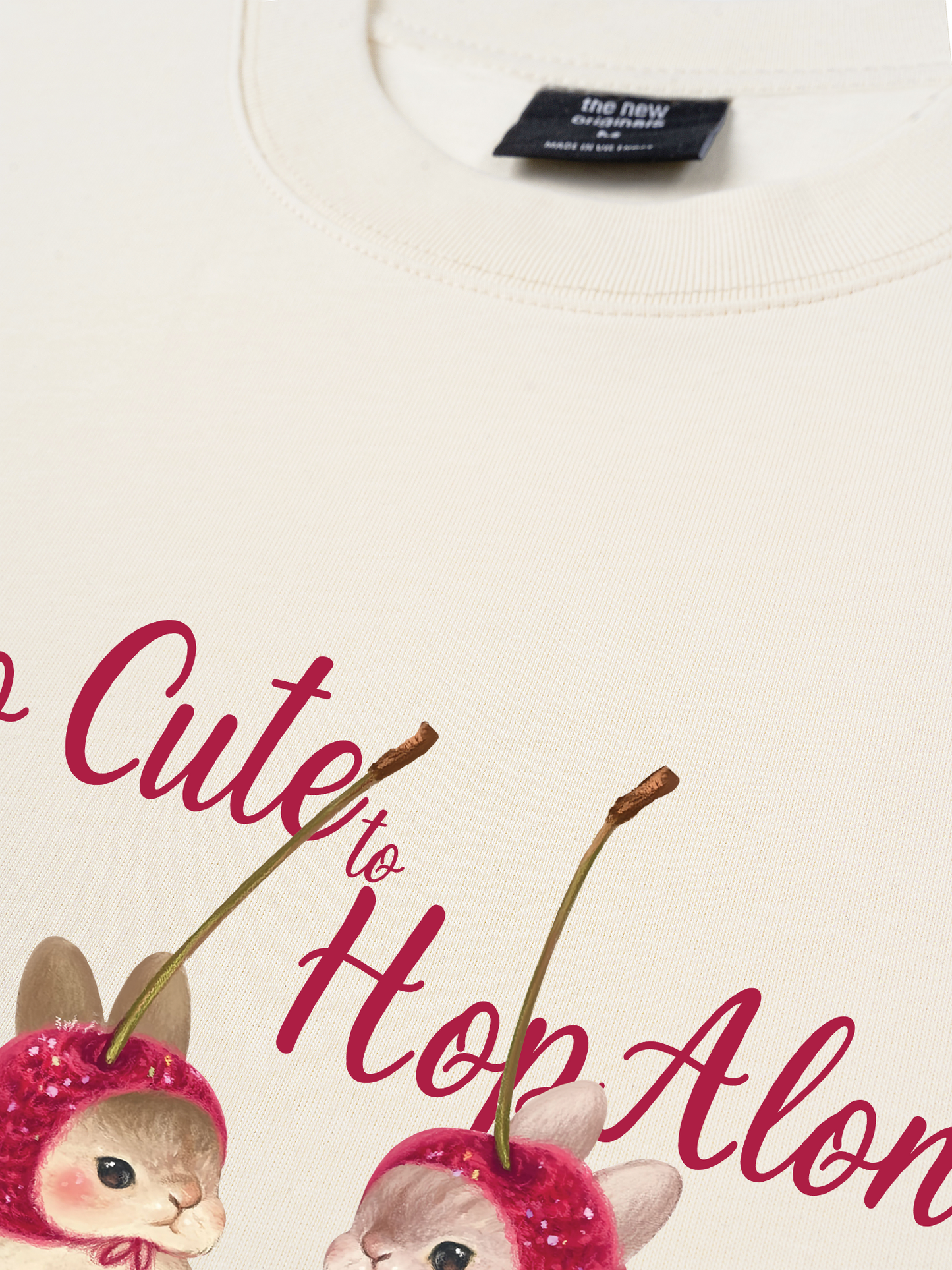 Áo Thun Relaxed Fit Animal Mood Too Cute to Hop Alone