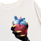 Áo Thun Dài Tay Handheld Colorful Rhinestone Art Heart