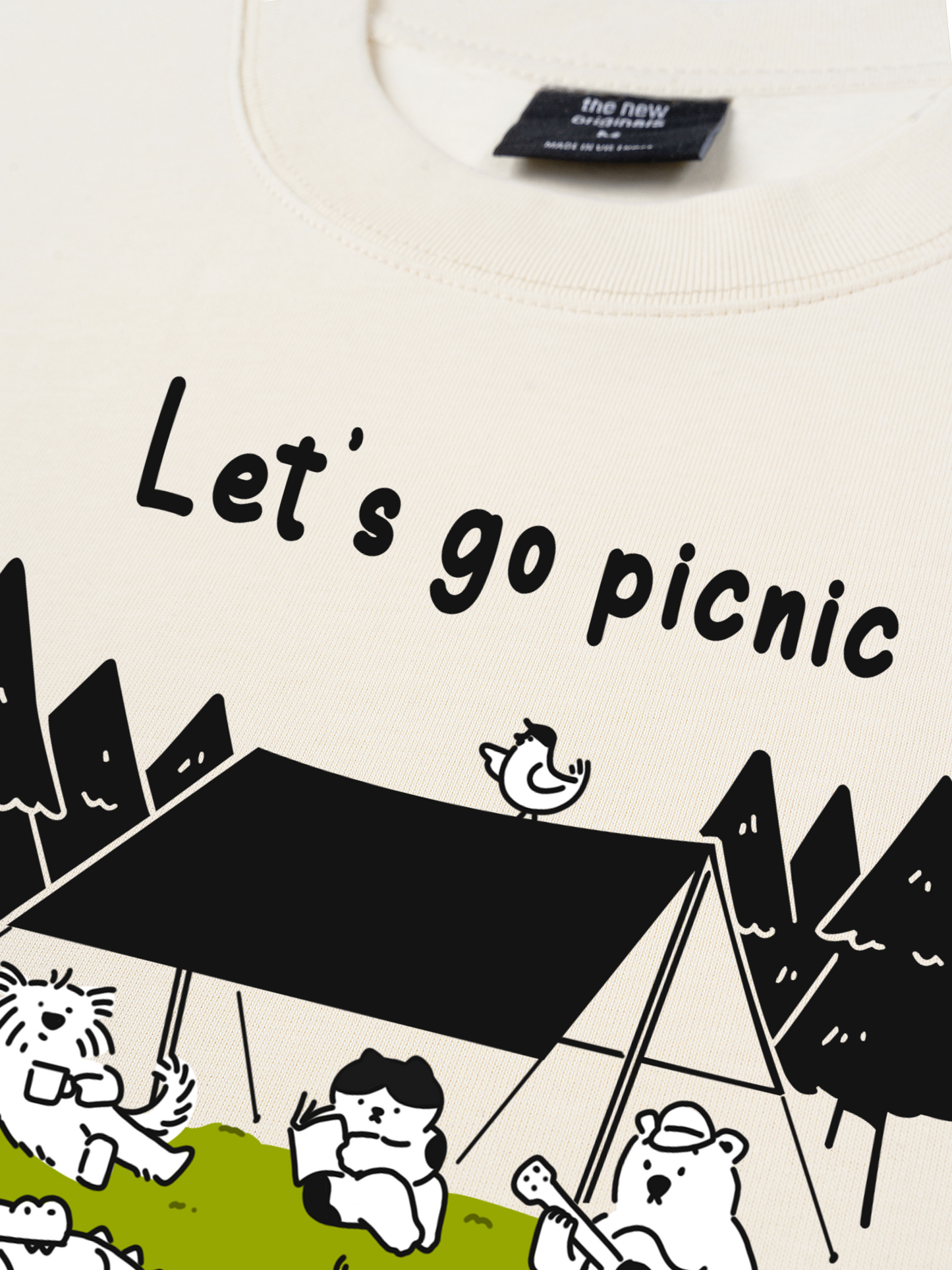 Áo Thun Relaxed Fit Go Outside Let's Go Picnic