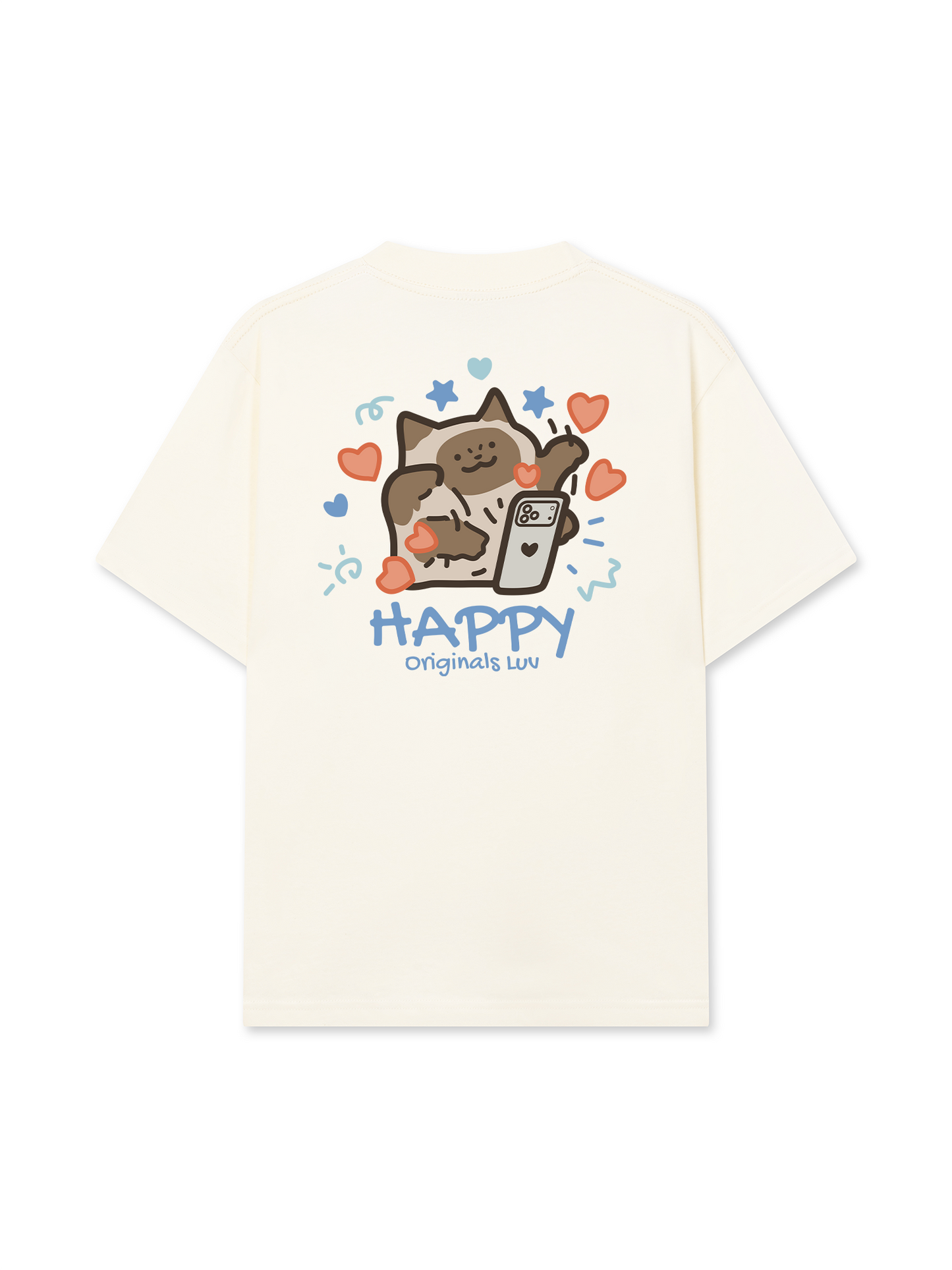 Áo Thun Relaxed Fit Happy Luv Cat Couple