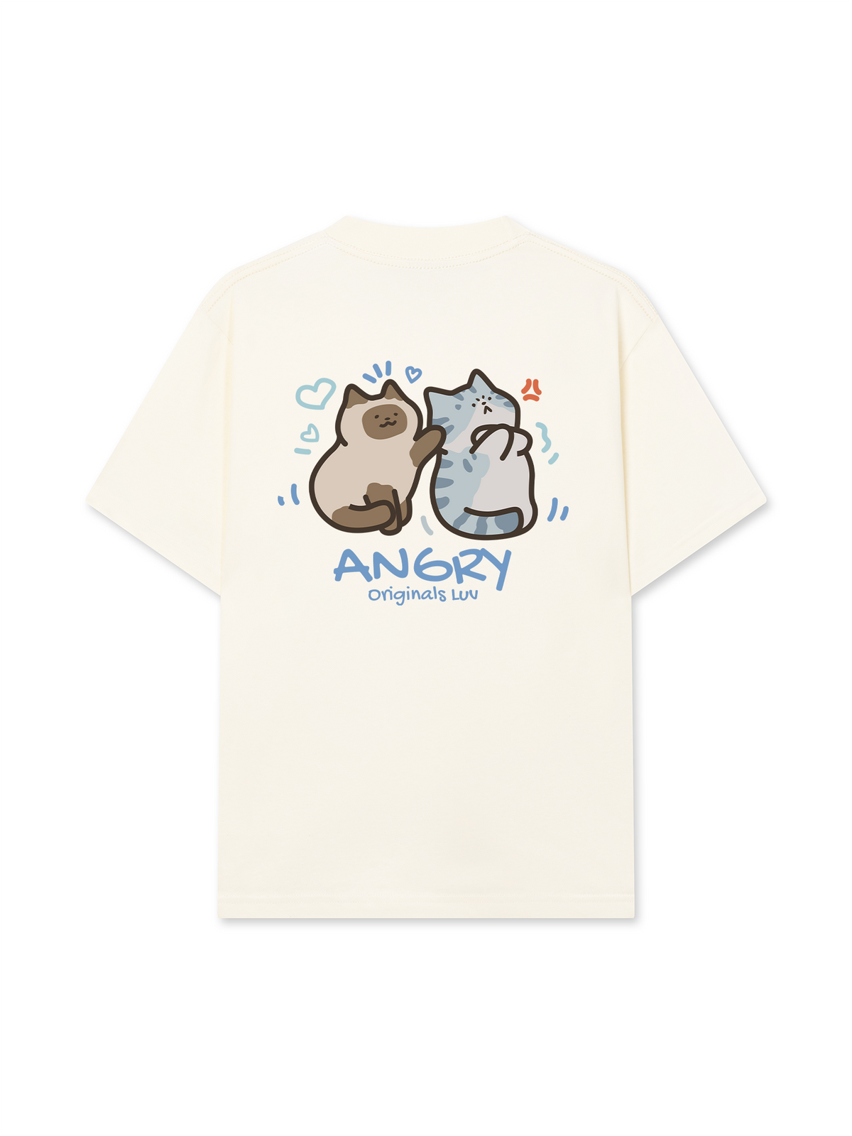 Áo Thun Relaxed Fit Angry Luv Cat Couple