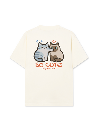 Áo Thun Relaxed Fit So Cute Cat Couple