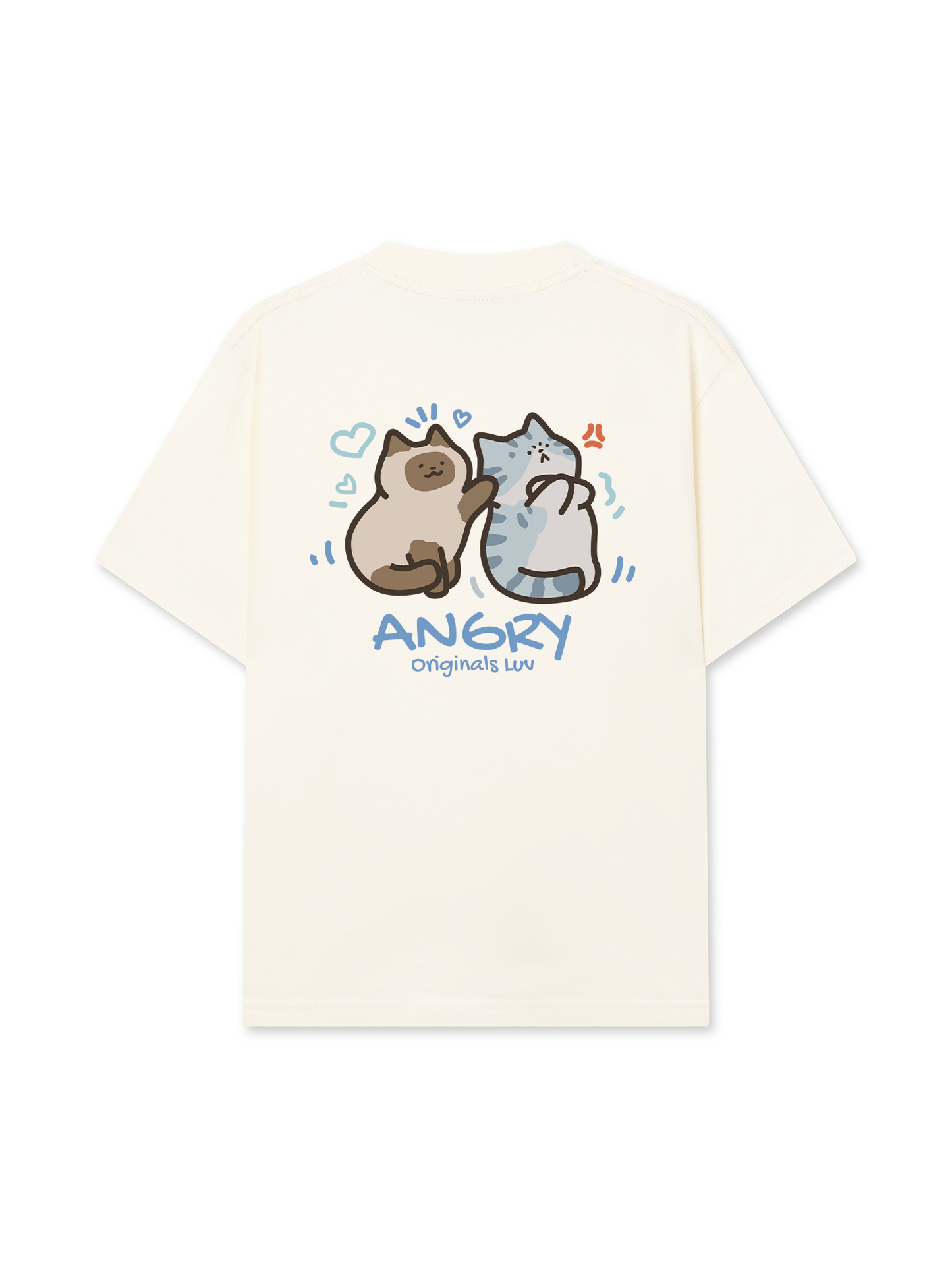 Áo Thun Relaxed Fit Angry Luv Cat Couple