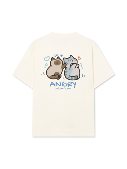 Áo Thun Relaxed Fit Angry Luv Cat Couple