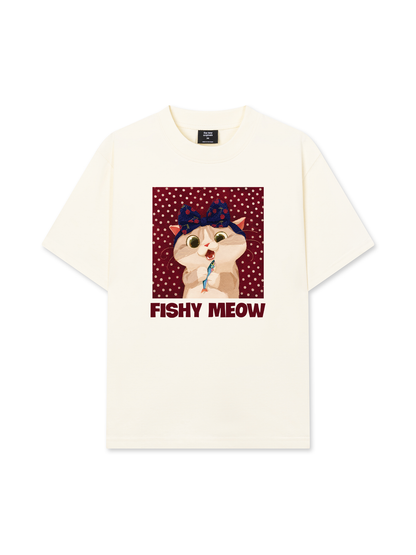 Áo Thun Relaxed Fit Red Fish Meow