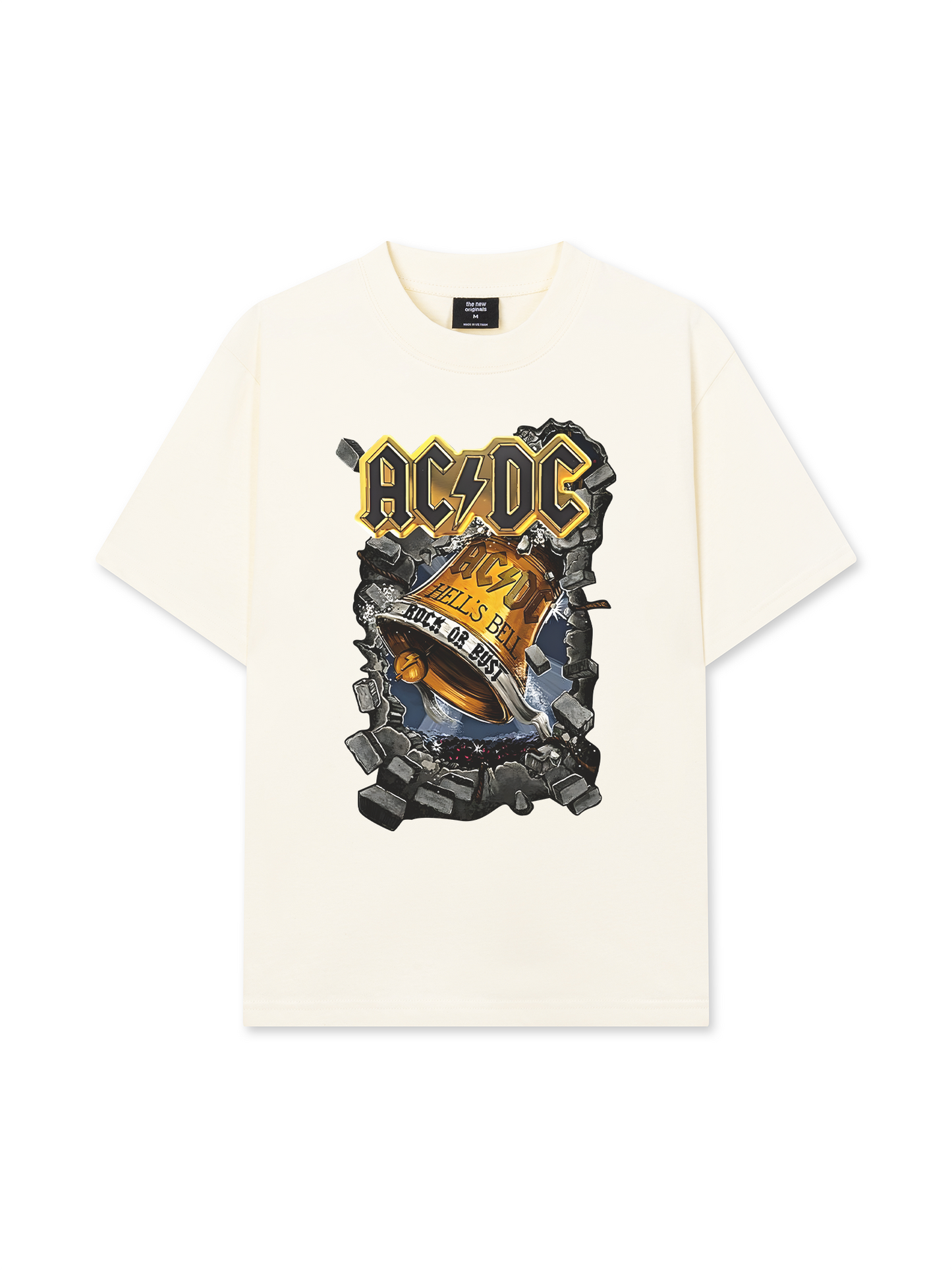 Áo Thun Relaxed Fit Music Rock AC DC Hell's Bell Rock Or Bust