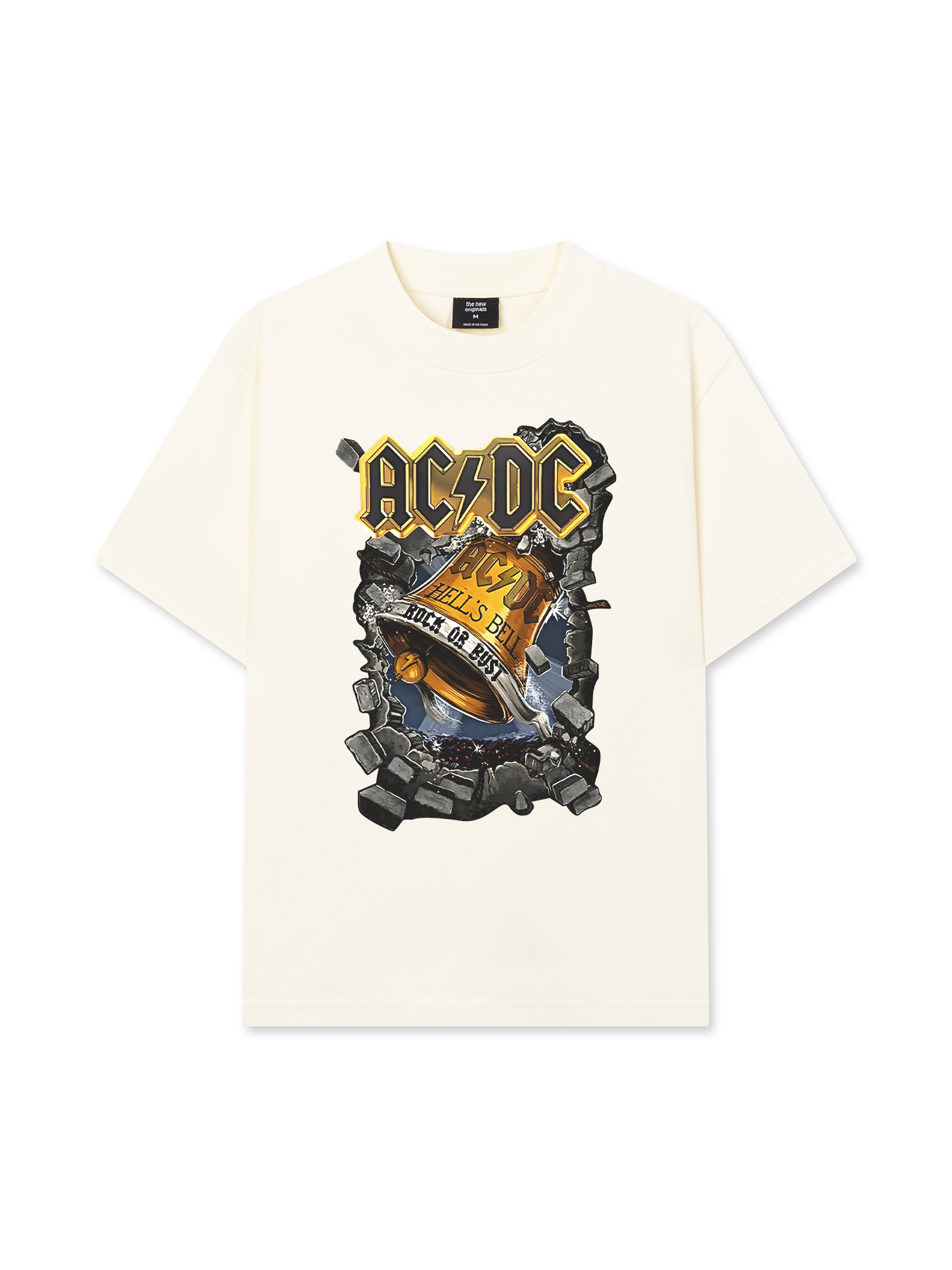 Áo Thun Relaxed Fit Music Rock AC DC Hell's Bell Rock Or Bust