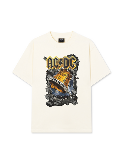 Áo Thun Relaxed Fit Music Rock AC DC Hell's Bell Rock Or Bust