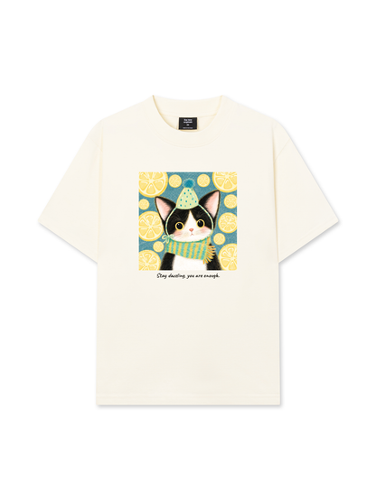 Áo Thun Relaxed Fit Lemon Reverie Meow