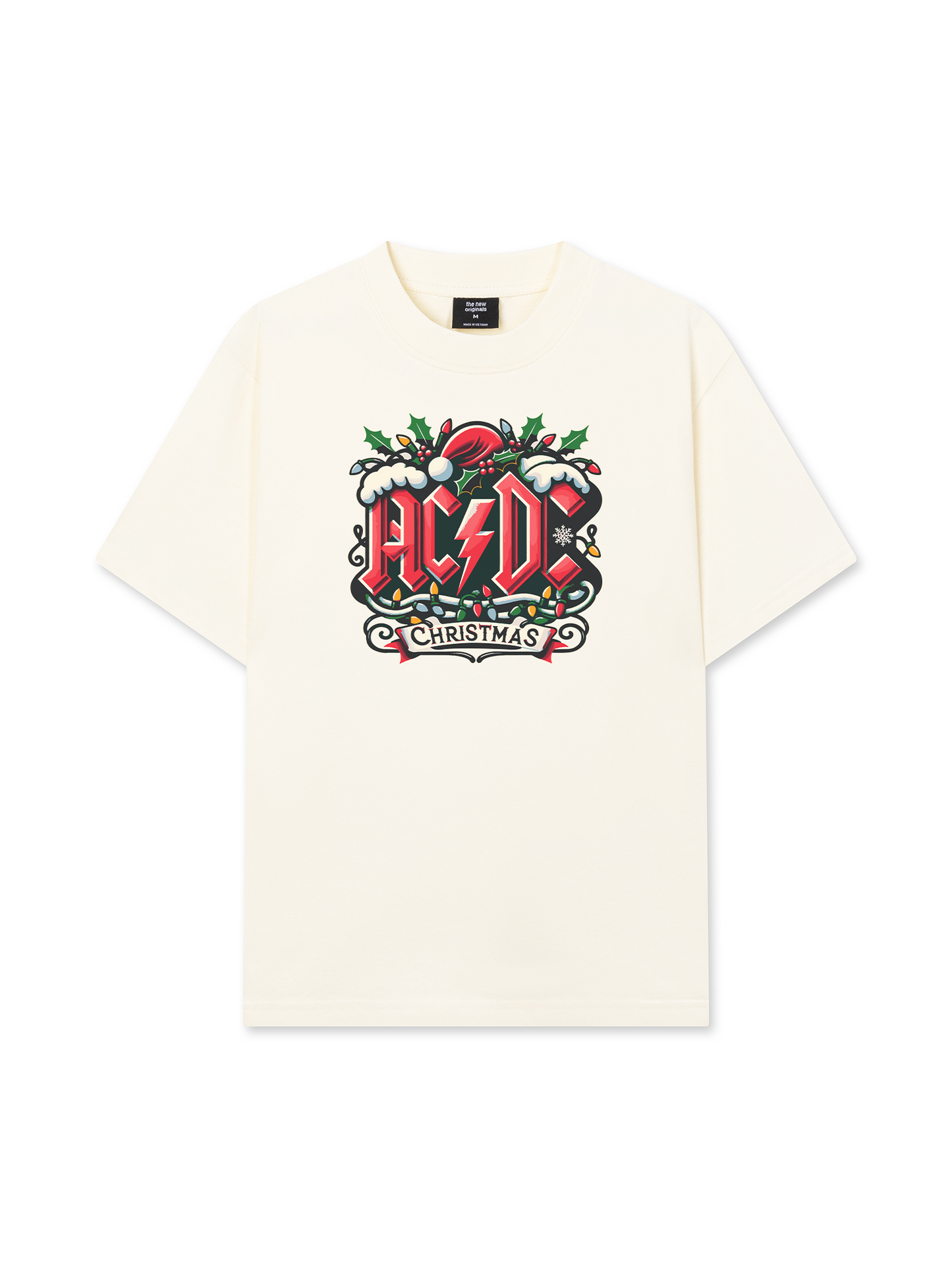 Áo Thun Relaxed Fit Music Rock AC DC Christmas Sign