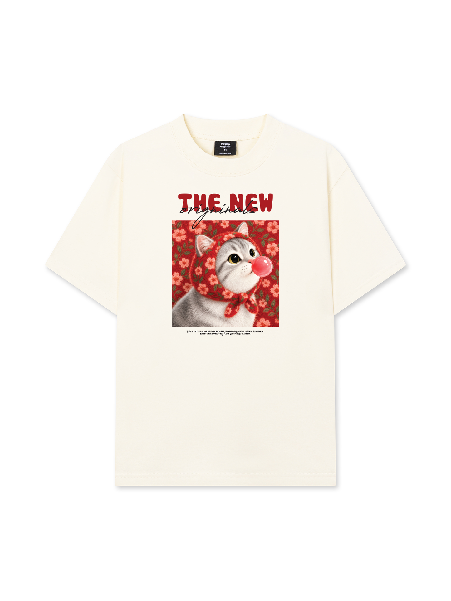 Áo Thun Relaxed Fit Red Daisy Daydream Meow