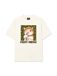 Áo Thun Relaxed Fit Green Fish Meow trước