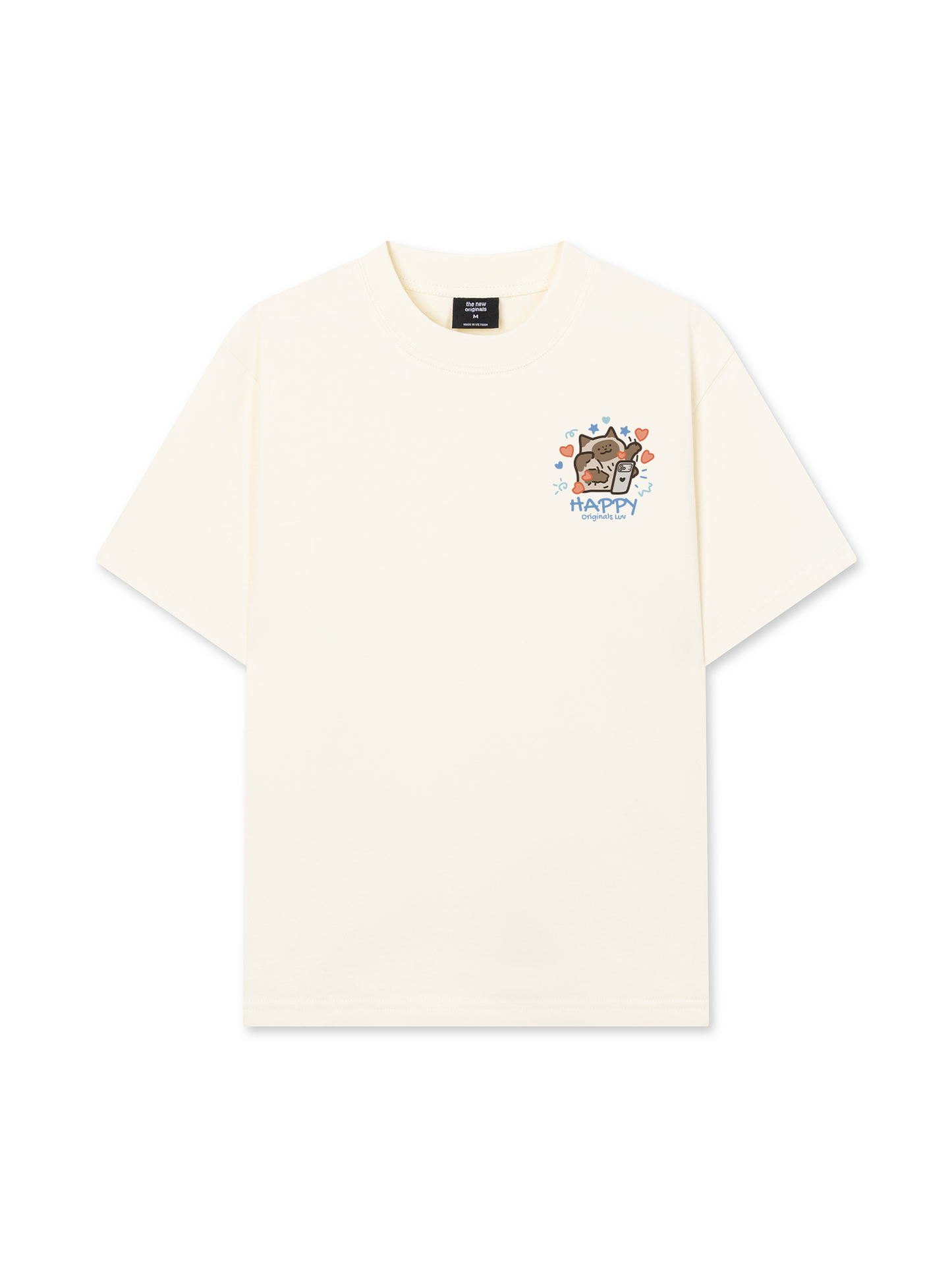 Áo Thun Relaxed Fit Happy Luv Cat Couple