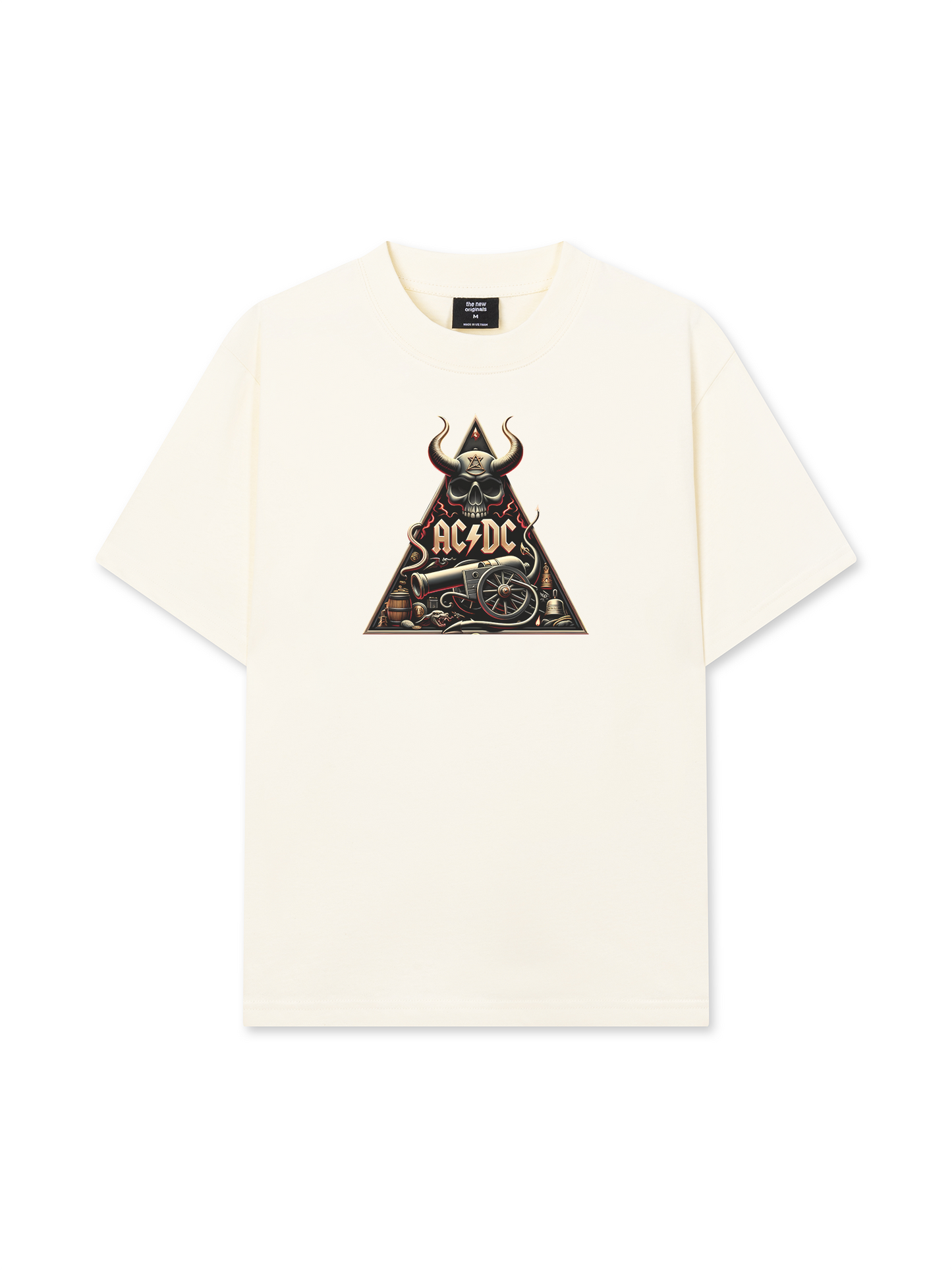 Áo Thun Relaxed Fit AC DC Logo Skull Cannon