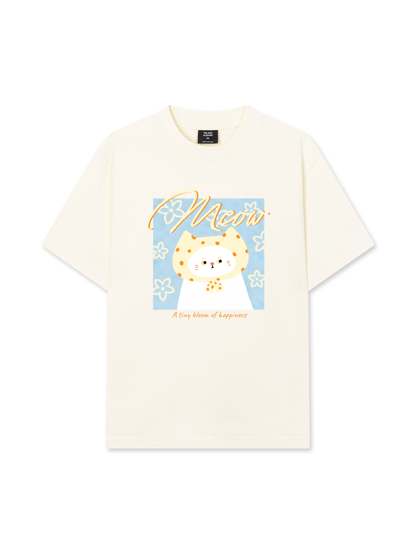 Áo Thun Relaxed Fit A Tiny Bloom Of Happiness Meow