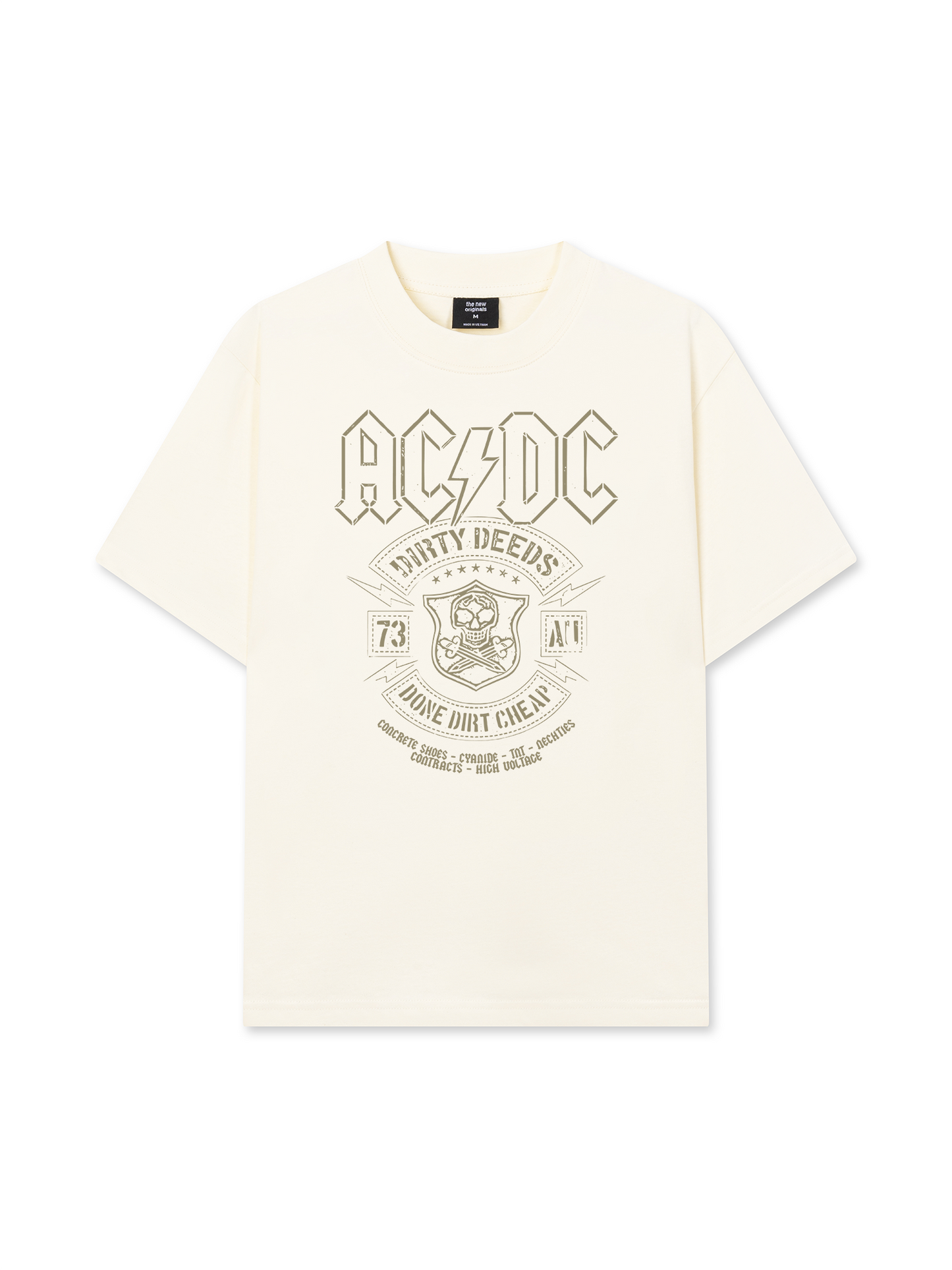 Áo Thun Relaxed Fit Music Rock AC DC Dirty Deeds Done Dirt Cheap