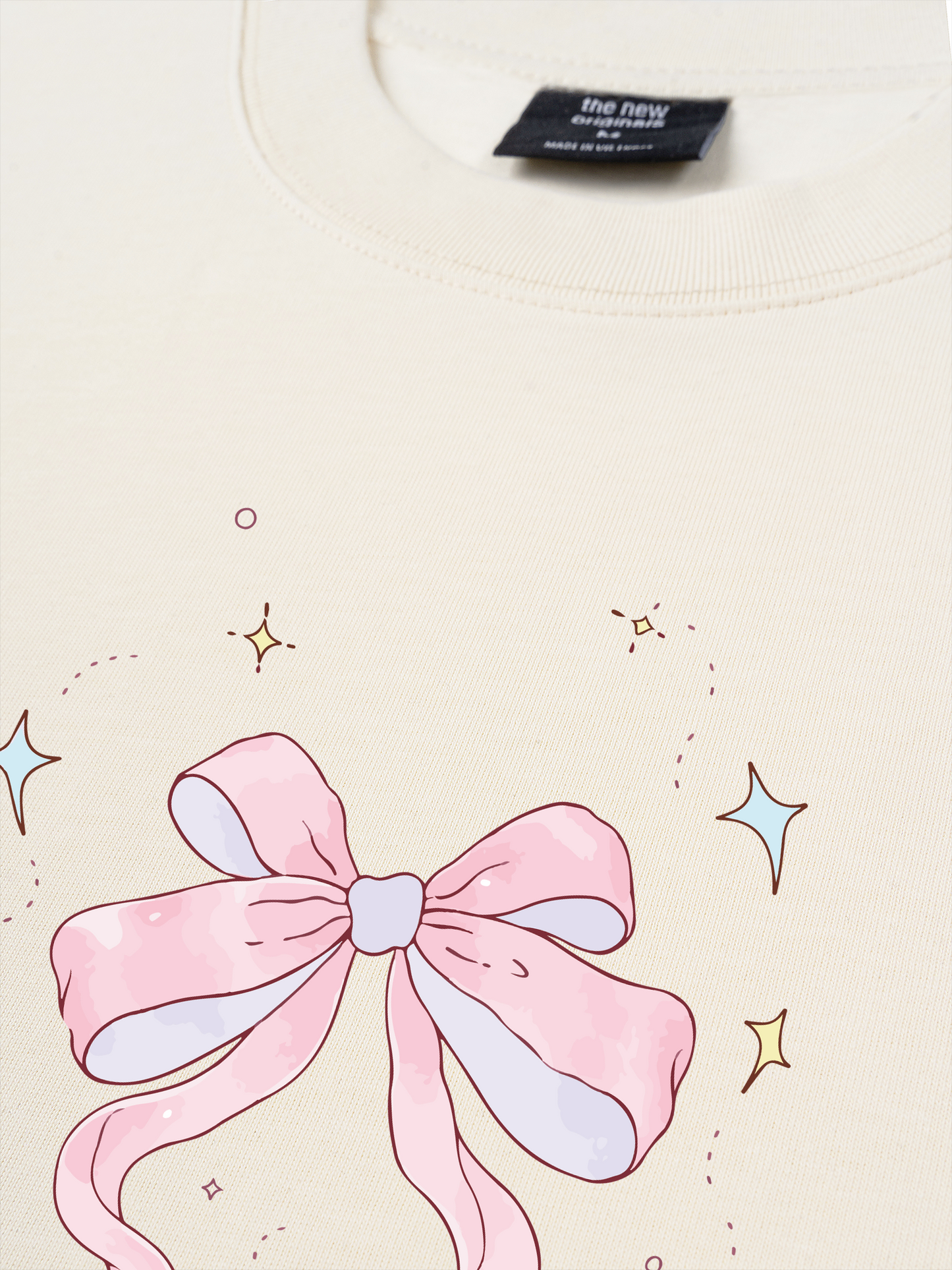 Áo Thun Relaxed Fit Cute Girl Pink Bow Bunny