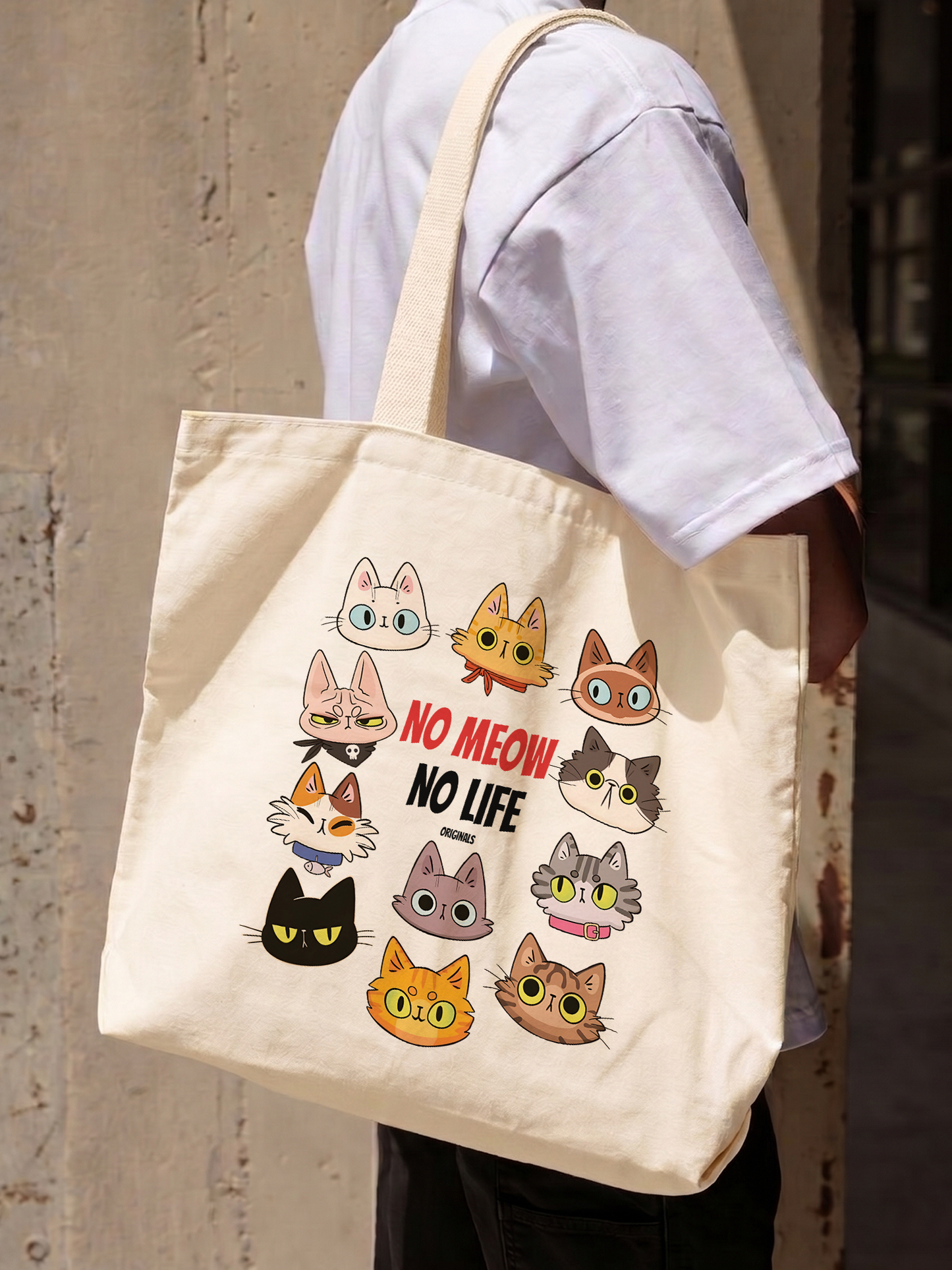 Túi Tote No Meow No Life