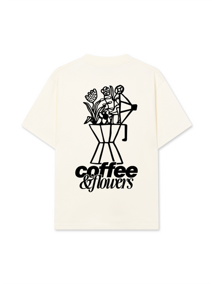 Áo Thun Relaxed Fit  Coffee & Flowers Oversized