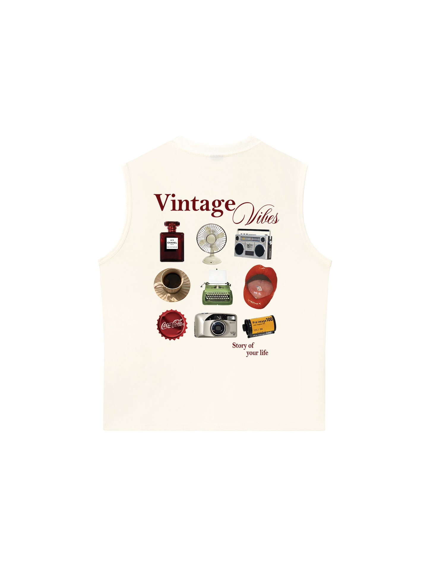 Áo Ba Lỗ Relaxed Fit Vintage Vibes - Story Of Your Life