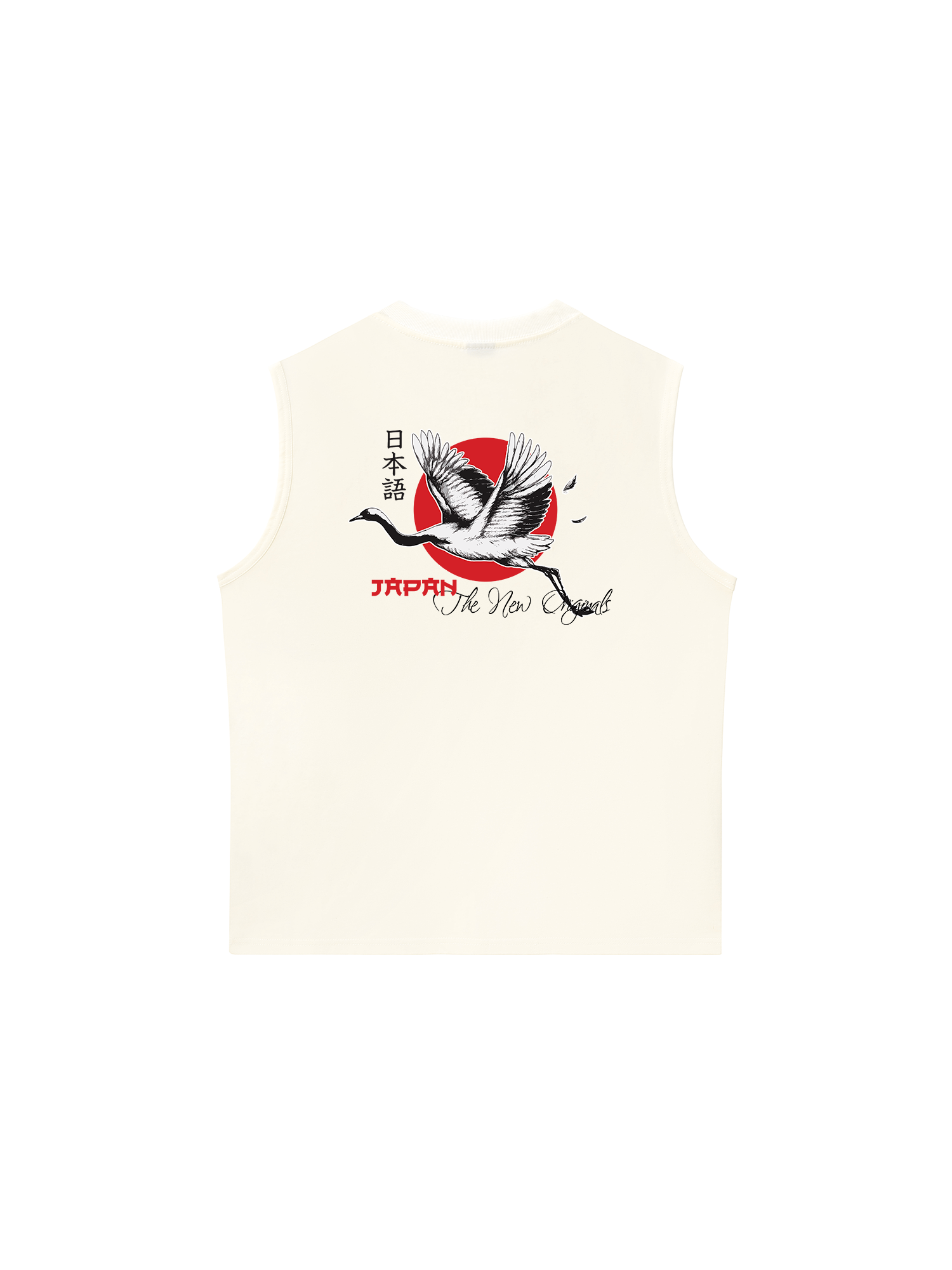 Áo Ba Lỗ Relaxed Fit Japan Spirit Red Crowned Crane