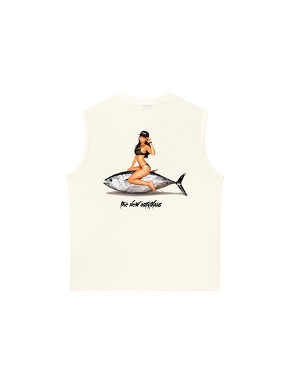Áo Ba Lỗ Relaxed Fit Ocean Vibes With Bikini Girl