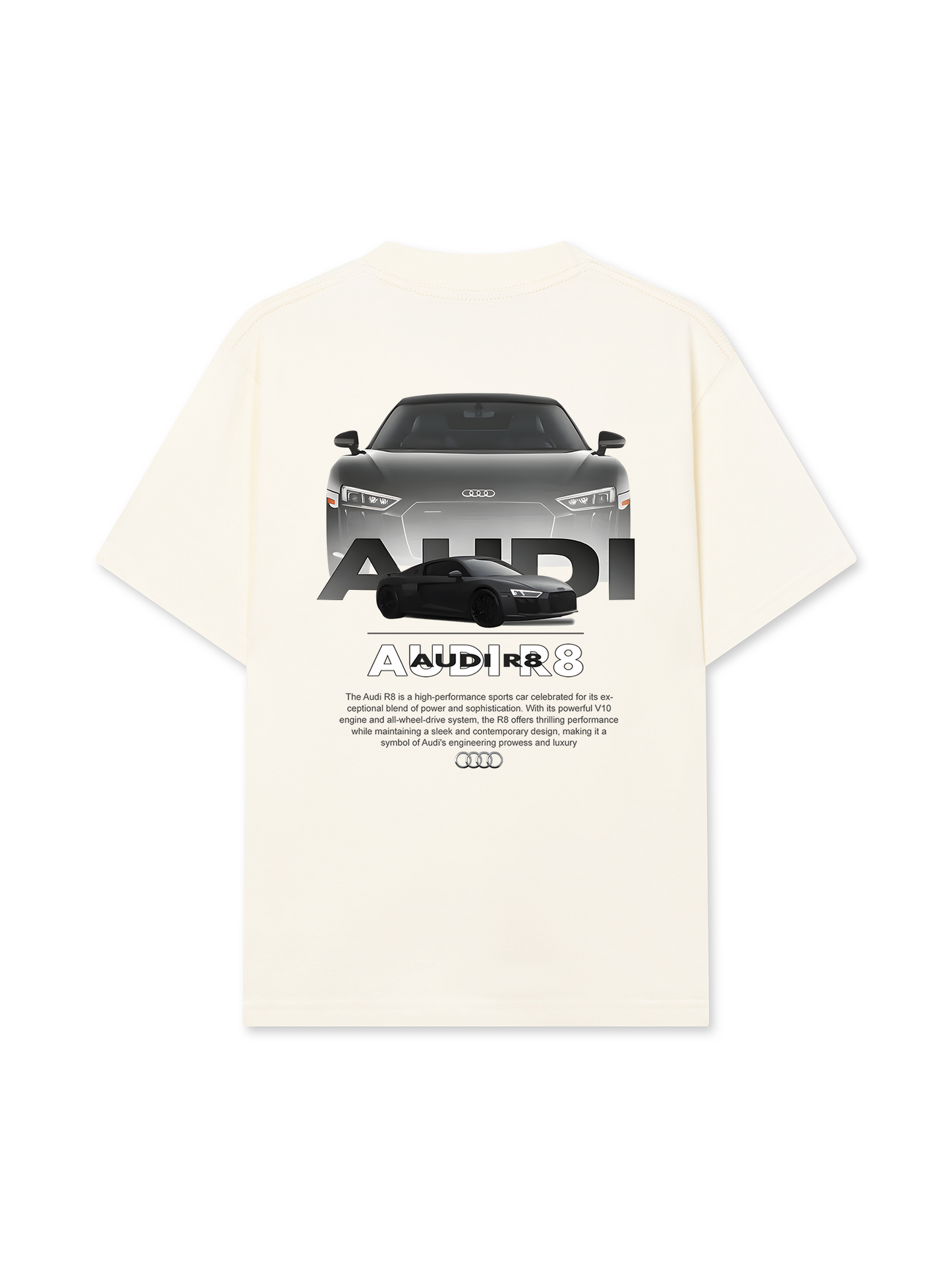 Áo Thun Relaxed Fit CAR AUDI Black & White