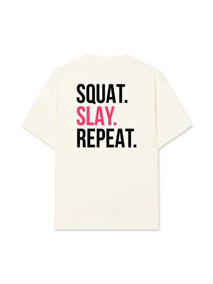 Áo Thun Relaxed Fit Squat Slay Repeat
