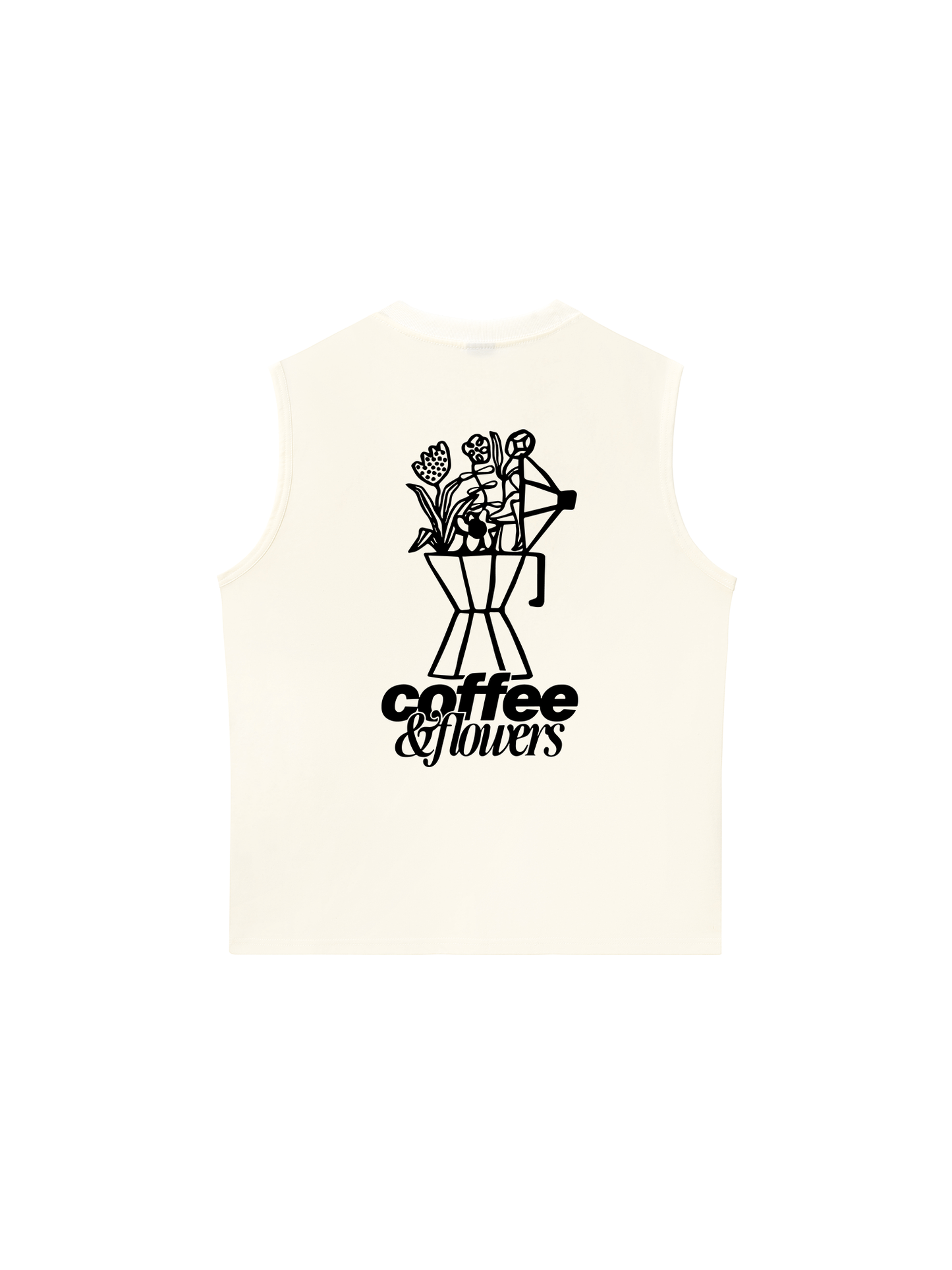 Áo Ba Lỗ Relaxed Fit Coffee & Flowers Oversized