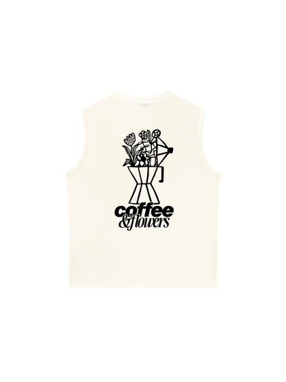 Áo Ba Lỗ Relaxed Fit Coffee & Flowers Oversized