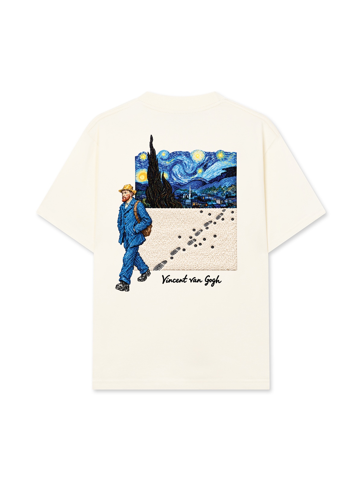 Áo Thun Relaxed Fit Vincent Van Gogh Stary Night