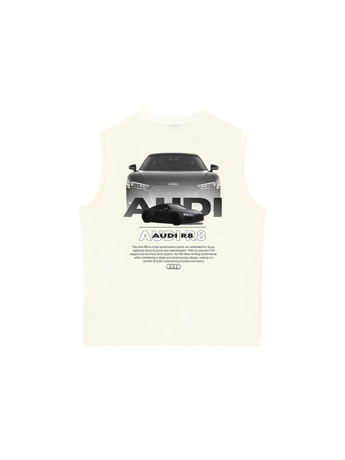 Áo Ba Lỗ Relaxed Fit CAR AUDI Black & White