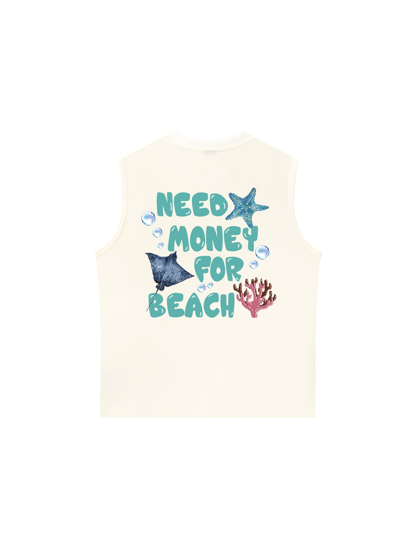 Áo Ba Lỗ Relaxed Fit Need Money For Beach