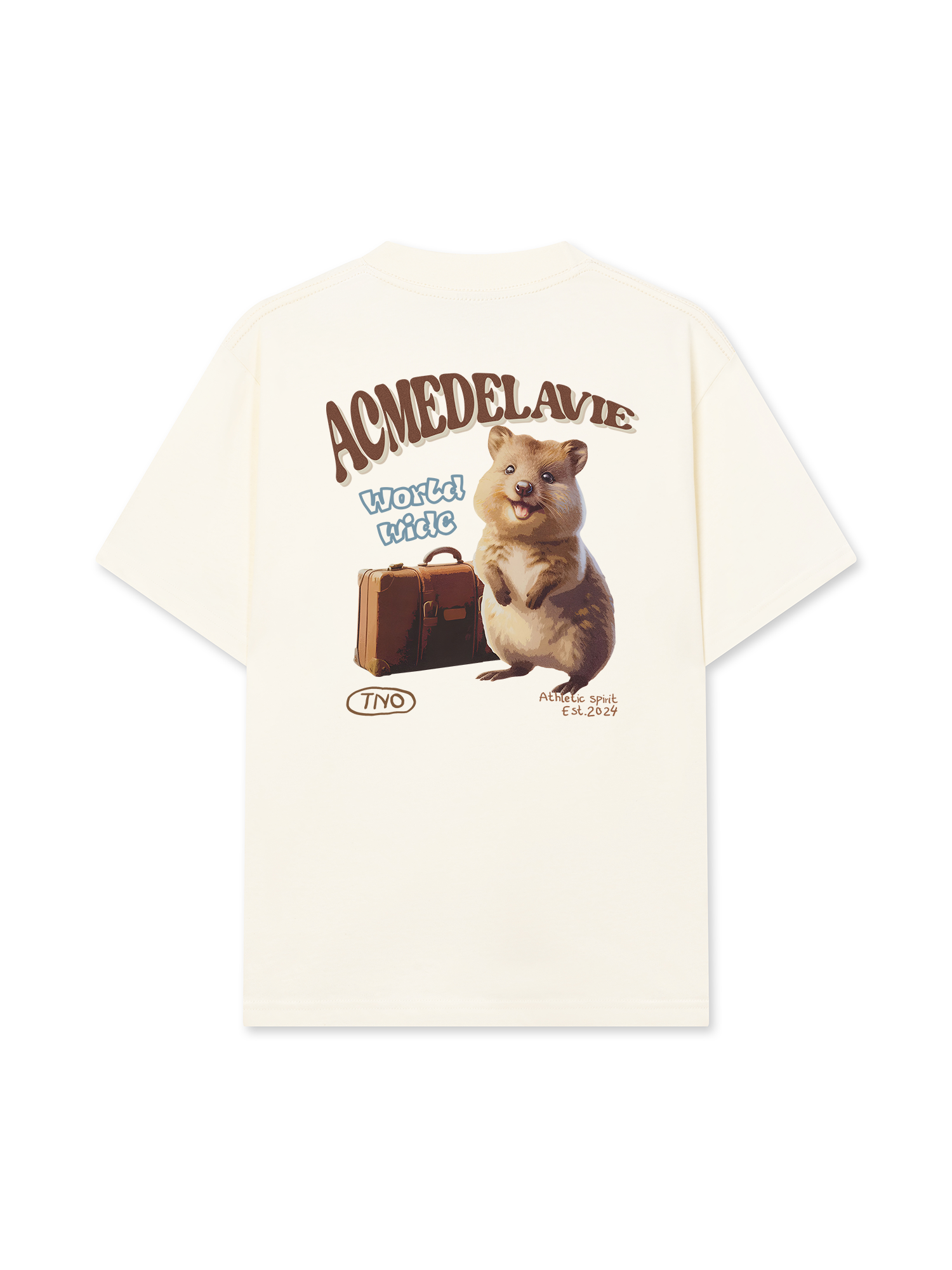 Áo Thun Relaxed Fit World Wide Travel Quokka Artwork