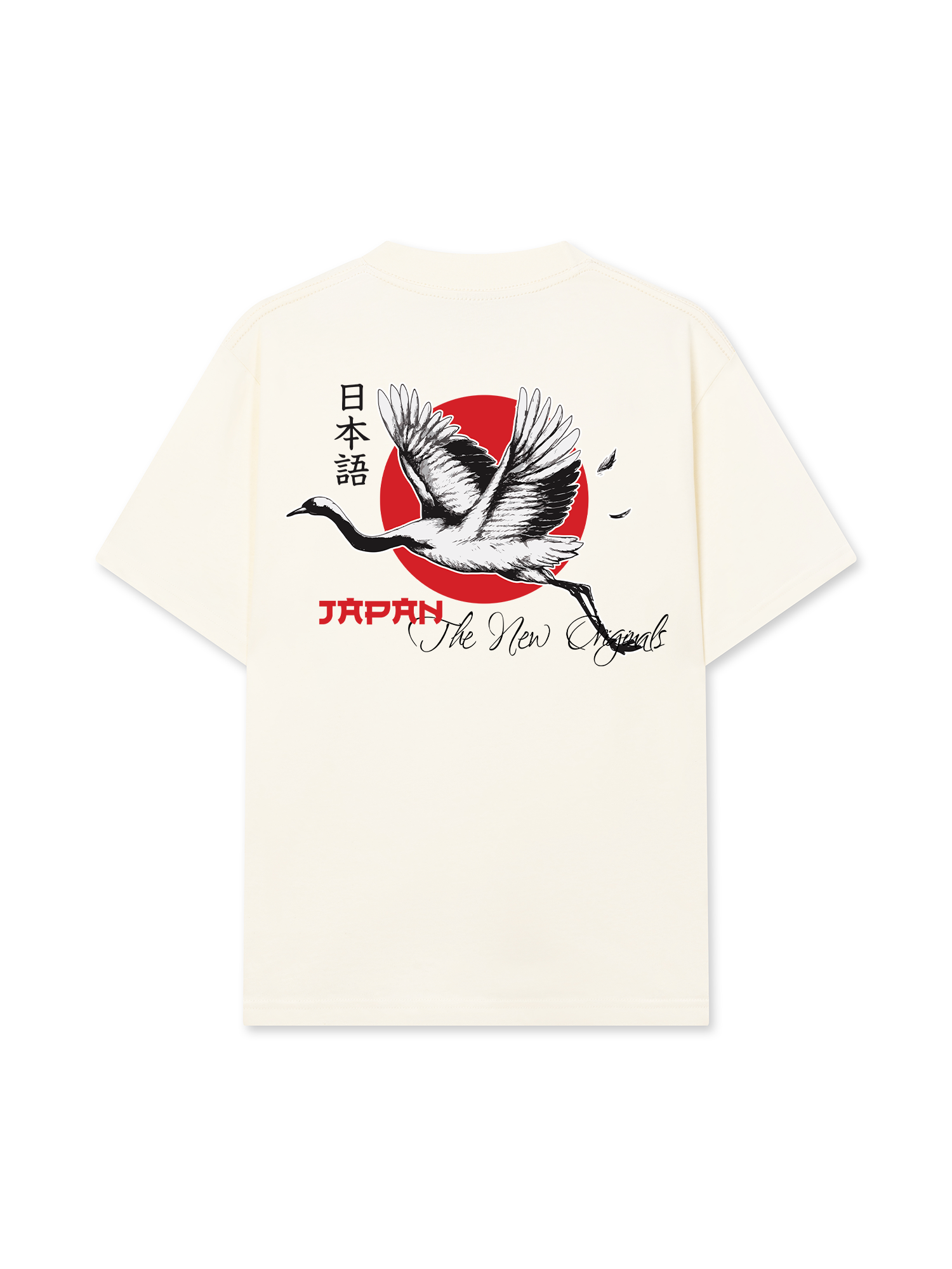 Áo Thun Relaxed Fit Japan Spirit Red Crowned Crane