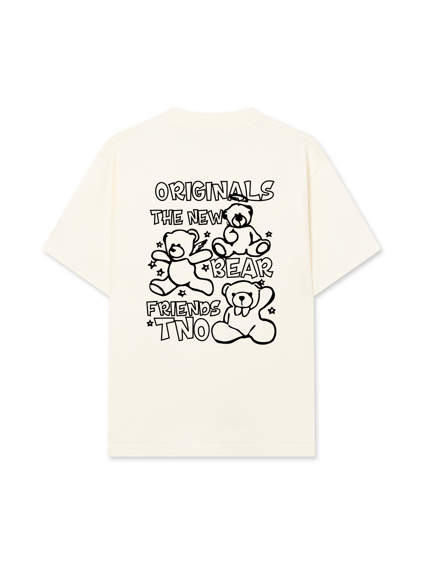 Áo Thun Relaxed Fit Bear Friends Doodle Artwork