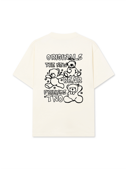 Áo Thun Relaxed Fit Bear Friends Doodle Artwork