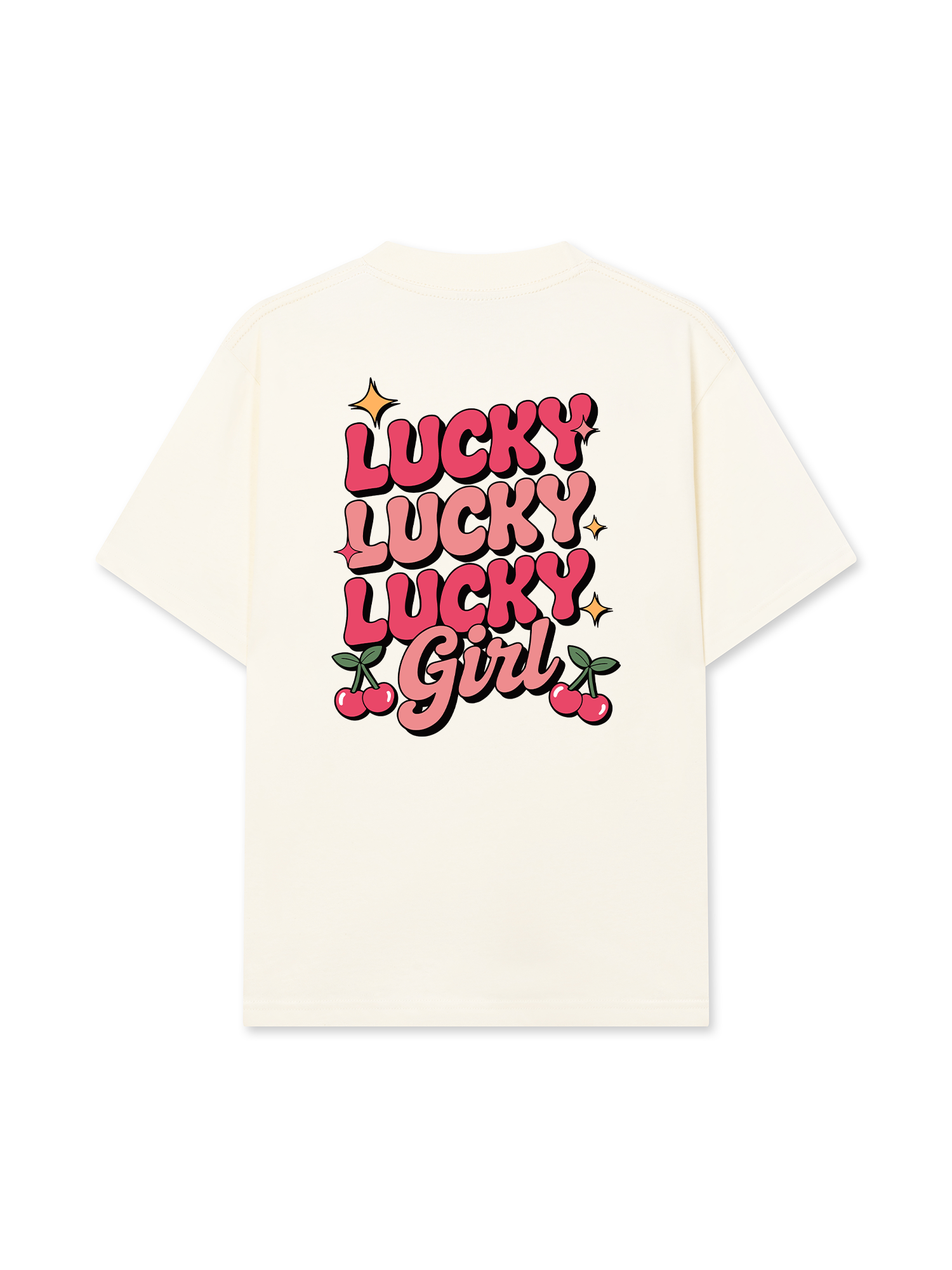 Áo Thun Relaxed Fit Cherry Lucky Girl