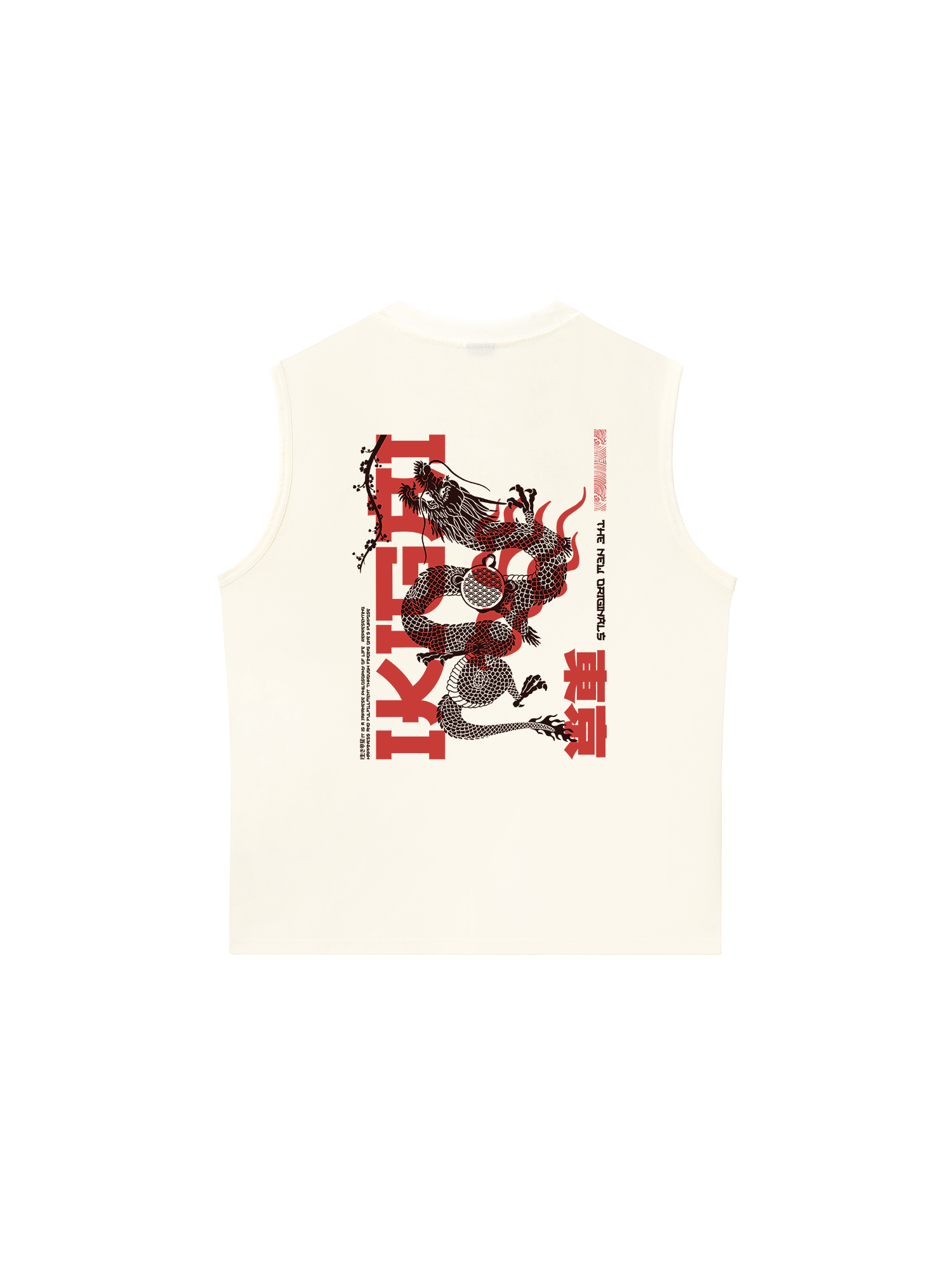 Áo Ba Lỗ Relaxed Fit Japan Spirit Ikigai Dragon