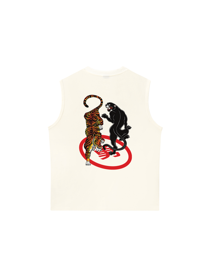 Áo Ba Lỗ Relaxed Fit Japan Spirit Tiger And Black Panther