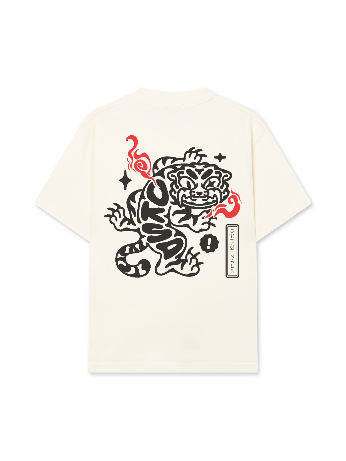 Áo Thun Relaxed Fit Japan Spirit Fire Tiger