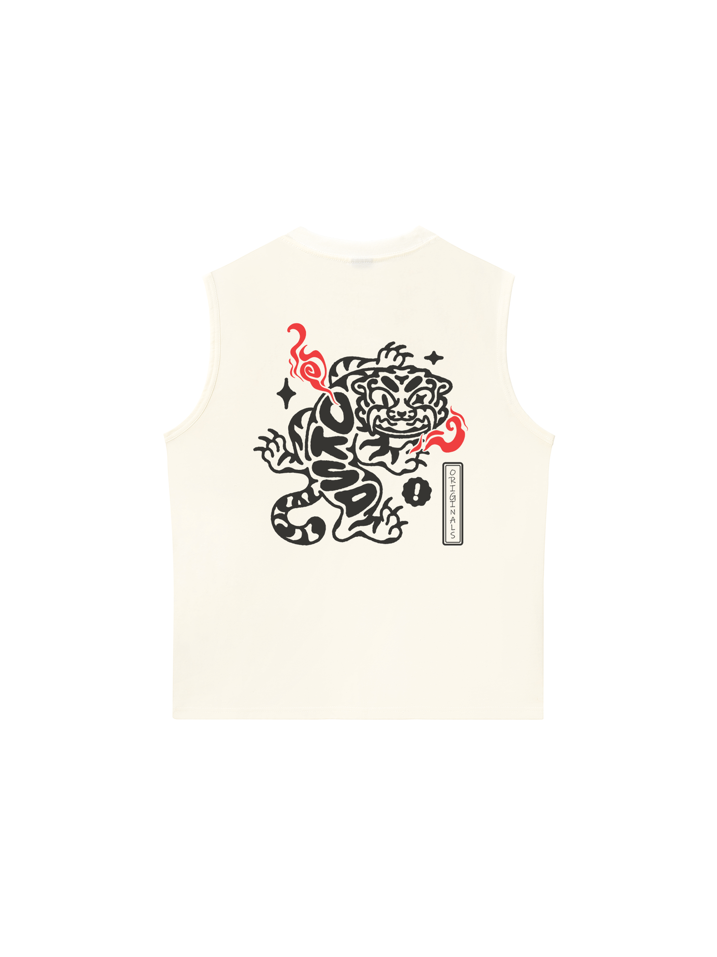 Áo Ba Lỗ Relaxed Fit Japan Spirit Fire Tiger