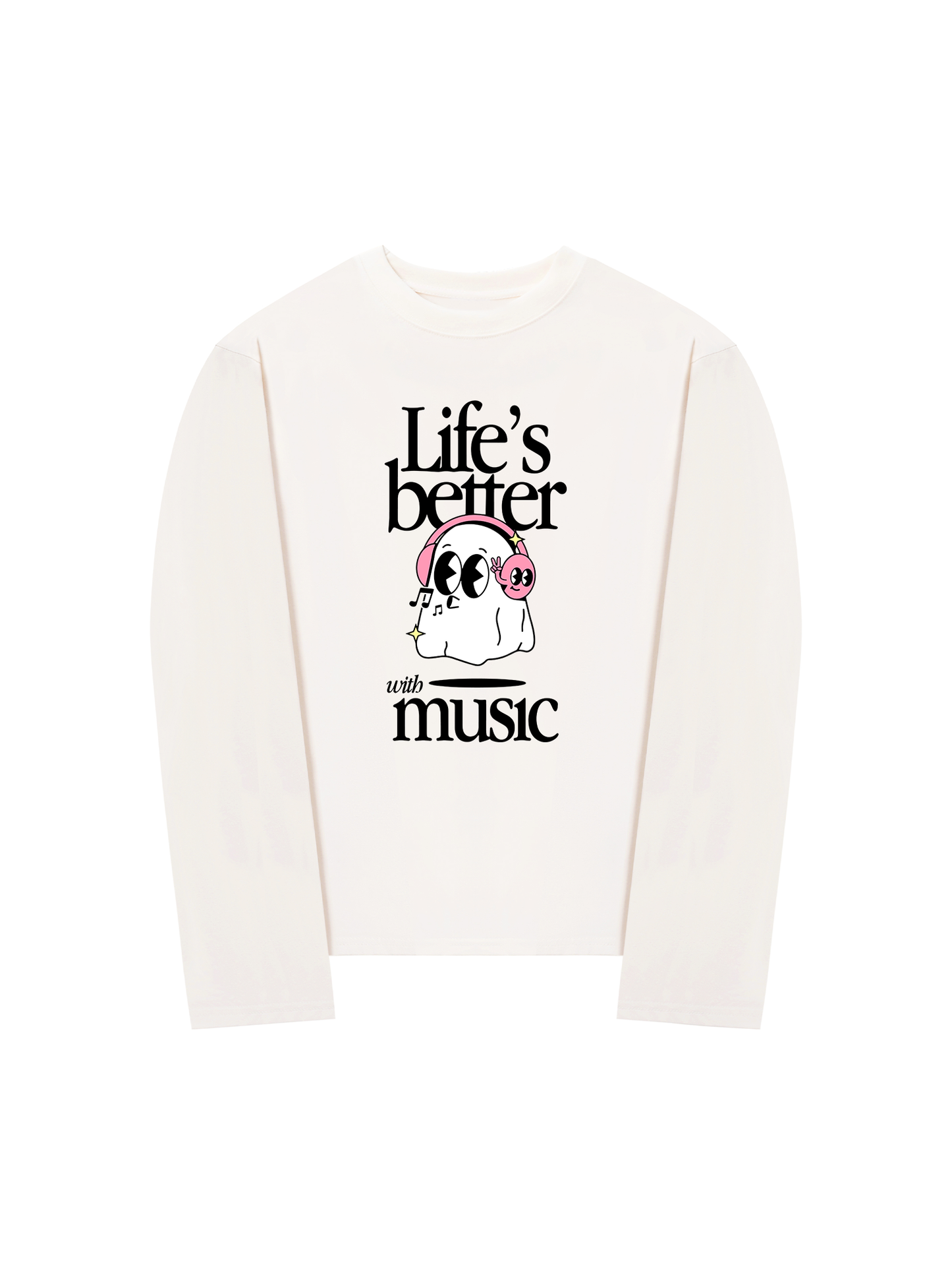Áo Thun Dài Tay Life_s Better With Music