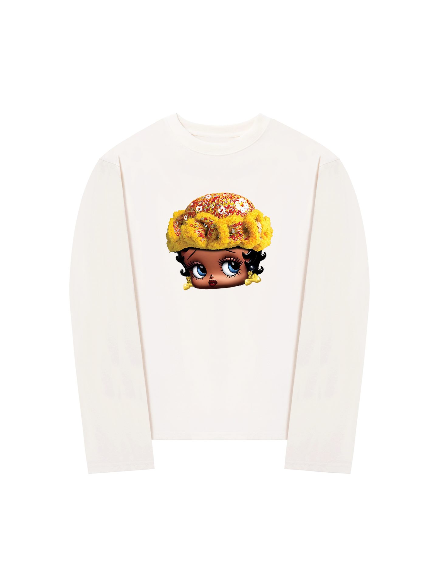 Áo Thun Dài Tay Flower Sun Knit Hat Cartoon Head