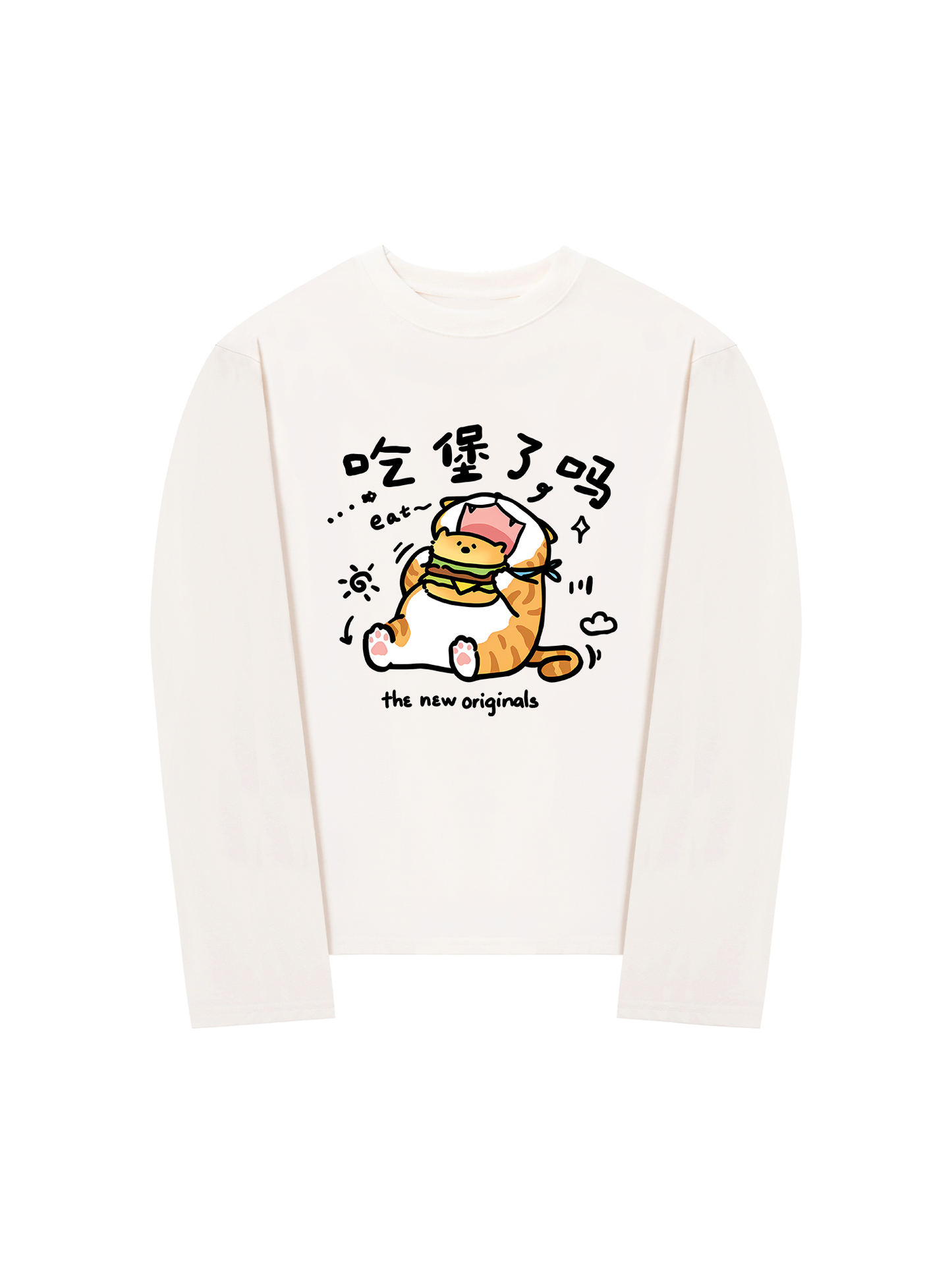 Áo Thun Dài Tay Sweet Pastry Cute Meow With Burger